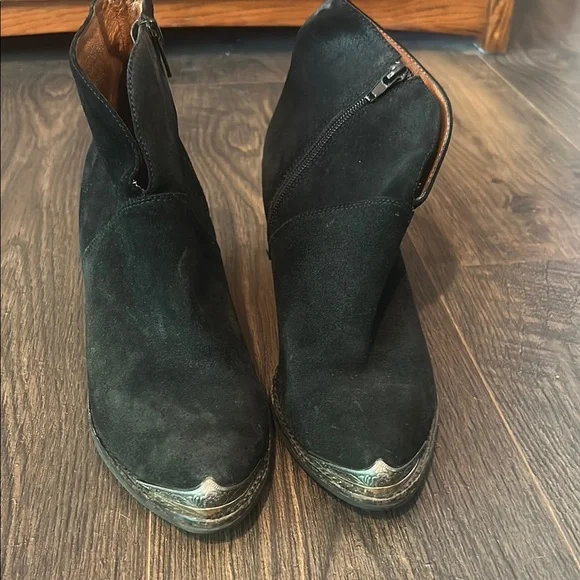 Jeffrey Campbell Black Suede Ankle Booties - Picture 2 of 6